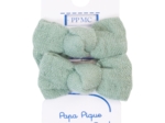 Small elastic bows sage green gauze