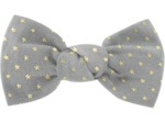 Small bow hair slide grey gold star