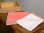 Make-up Remover Glove neon orange gingham