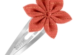 Star flower hairclip coral lurex gauze