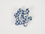 Star flower hairslide navy embroidered gingham