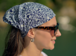 Headscarf headband- Adult size scandinavia bleu