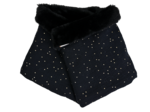 Adult Fur scarf snood gaze pois or noir