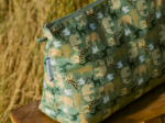 Cosmetic bag with flap safari kaki