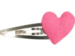 Heart hair-clips glittery pink