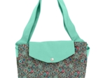 Tote bag with a zip flower mentholated