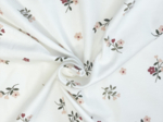 Jersey fabric ivory rust bouquet