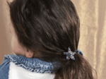 Pony-tail elastic hair star seventies