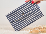 Wallet striped  ivory navy