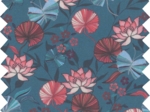 Coupon tissu 50 cm ex2232 blue water lily