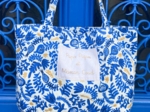 Foldable tote bag passion bleue