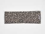Stretch jersey headband  beige and black leo