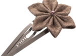 Star flower hairclip copper linen