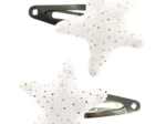 Star hair-clips white sequined