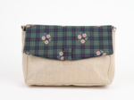 Flap of shoulder bag tartan fleuri