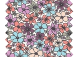 Cotton fabric ex2619 turquoise plum vintage flower