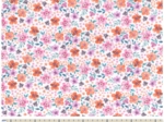 Cotton fabric ex2419 orange pink pansies
