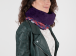 Adult Fur scarf snood Purple d'amour
