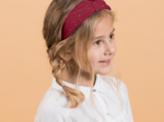 Large Crossed Headband gaze pois or grenat