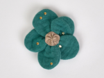 Mini Flower petal hair slide gaze pois or eucalyptus