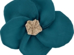 Flower petal hair slide small  bleu vert