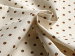 Cotton fabric ex2657 pois écru chocolat