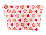 Cosmetic bag with flap petits coeurs