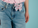 Bow tie hair slide rose grenadine