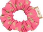 Mini Scrunchie feuillage or rose