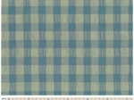 Cotton fabric ex2460 green blue gingham seersucker large