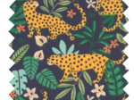 Cotton fabric leopard jungle