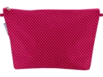 Cosmetic bag with flap fuchsia gold star