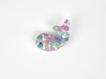 Whale clip pastel fleuri