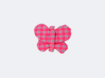Butterfly hair clip neon pink gingham