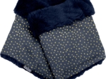 Adult Fur scarf snood navy gold star