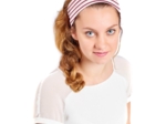Stretch jersey headband   rayure rose pailleté