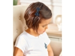 Small bow hair slide navy gold star