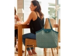 Pleated tote bag - Medium size eventail or vert