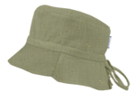 Sun hat adjustable-size T2 almond green with golden dots gauze