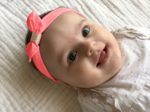 Jersey knit baby headband coral