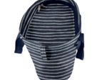 Cooler bag striped silver dark blue