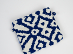 Tiny coton clutch bag jacquard bleu