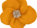 Flower petal hair slide small  ochre