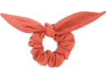 Bunny ear Scrunchie coral lurex gauze