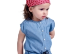 Headscarf headband- Baby size ladybird gingham