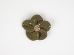 Flower petal hair slide small  gaze pois or kaki