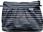 Pleated clutch bag striped silver dark blue