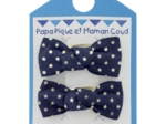 Small bows hair clips navy gold star
