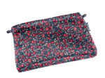 Tiny coton clutch bag camelias rubis