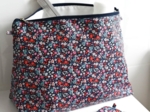 Cosmetic bag with flap romance fleurie
